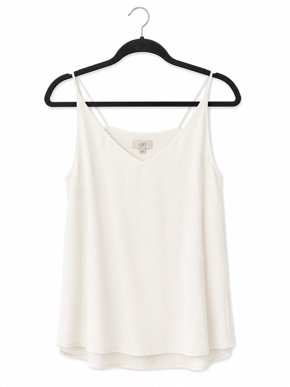 NWT LOFT White Cream V-Neck Cami Tank Blouse Layering Shell‎ Capsule Office XL